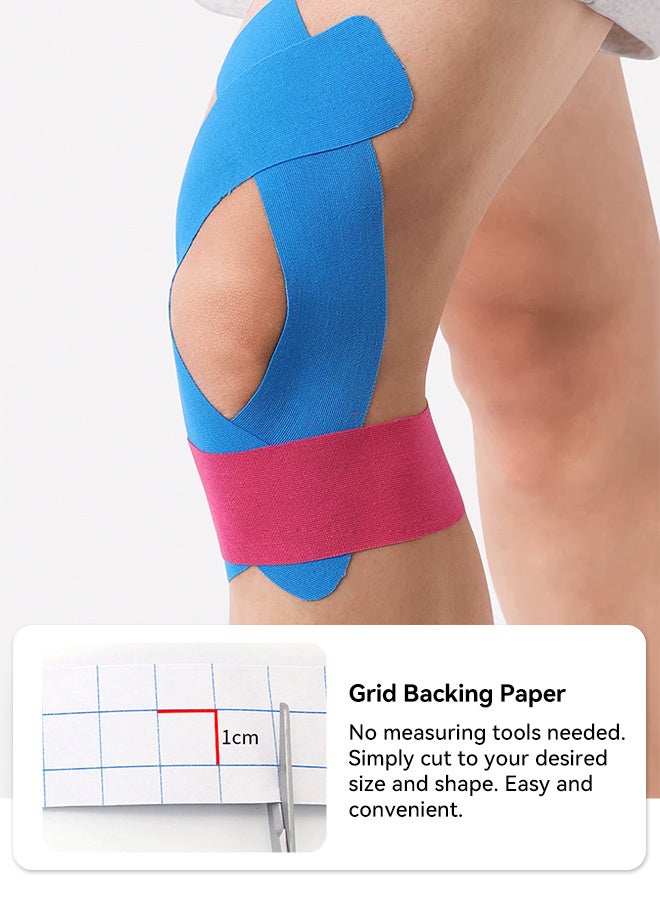 MAANGE 6 Rolls Sports Muscle Tape, 5cm x 5cm, Waterproof  Kinesiology Tape Strips, Sports Elastic Knee Brace, Muscle Pain Relief, Sports Tape, Knee Tape, Suitable For Sports Training Use. - Image 3
